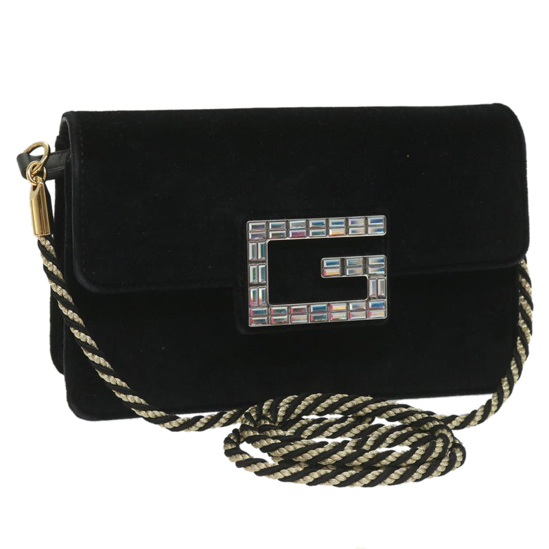 Gucci -- Black Velvet Shoulder Bag (Pre-Owned)