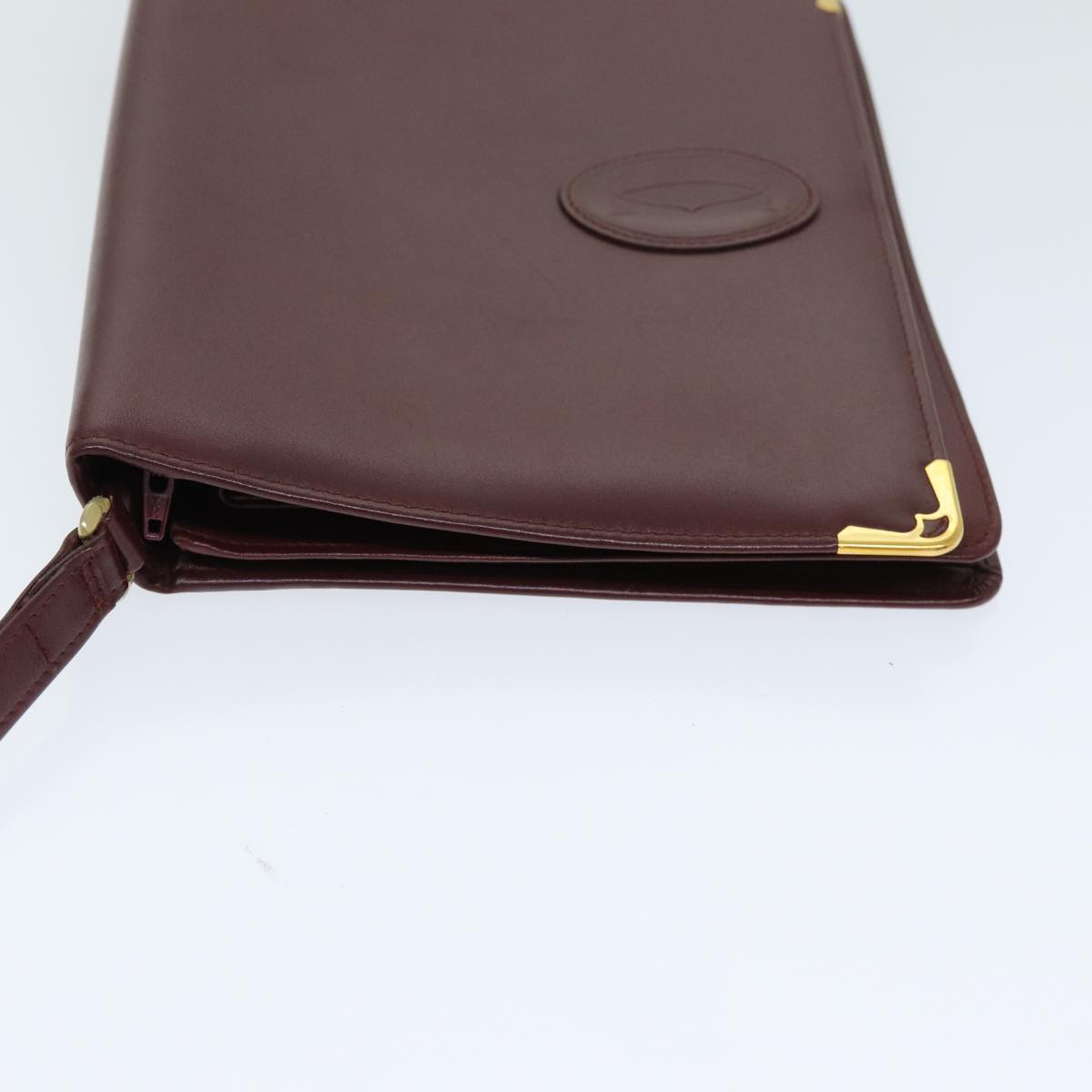Cartier Must De Cartier Burgundy Leather Clutch Bag (Pre-Owned)