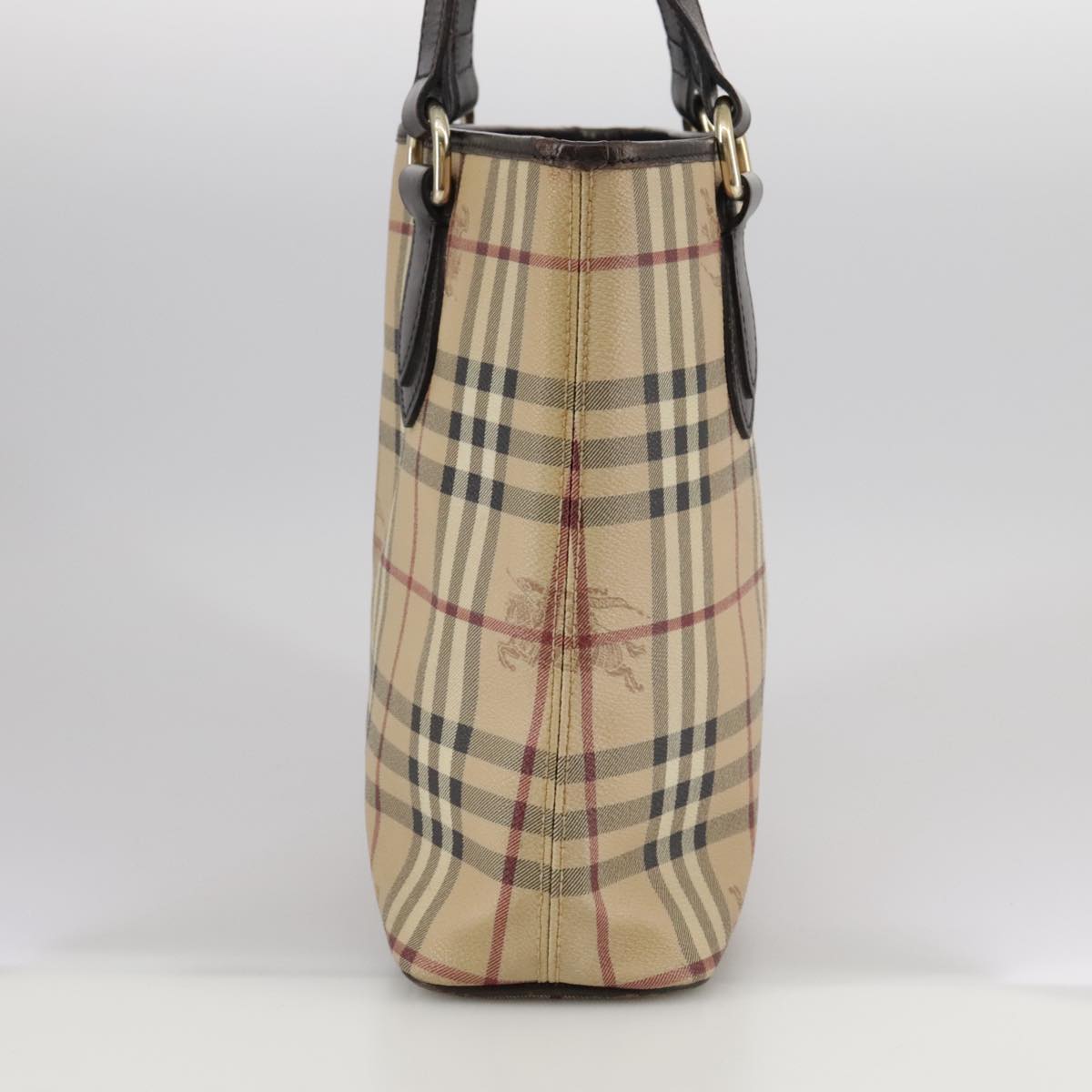 Burberry Haymarket Beige Canvas Tote Bag (Pre-Owned)