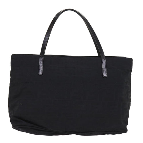 Fendi Zucca Black Canvas Handbag (Pre-Owned)