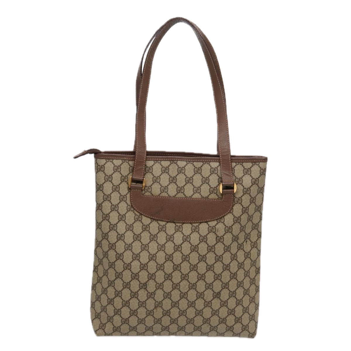 Gucci Gg Canvas Brown Canvas Tote Bag (Pre-Owned)
