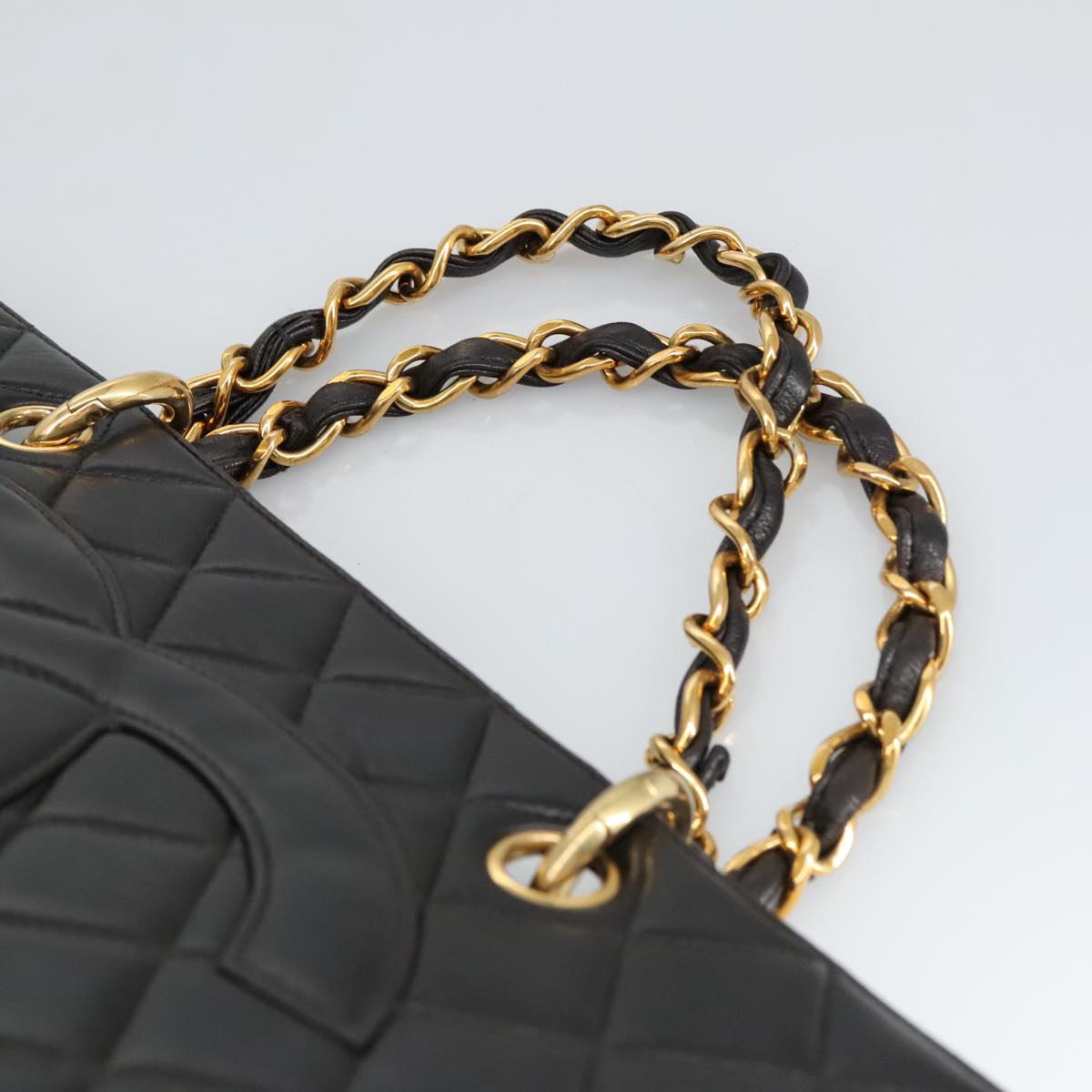 Chanel Shopping Black Leather Handbag (Pre-Owned)