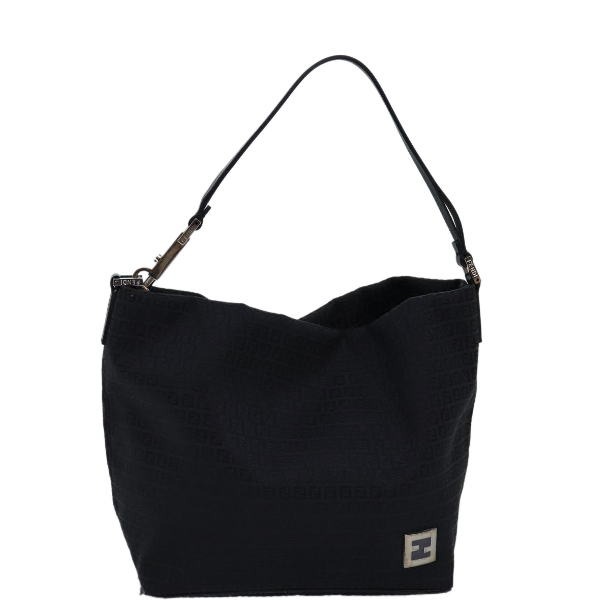 Fendi Zucchino Black Canvas Handbag (Pre-Owned)