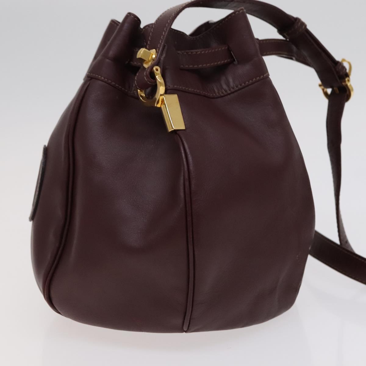 Cartier Must De Cartier Burgundy Leather Shoulder Bag (Pre-Owned)