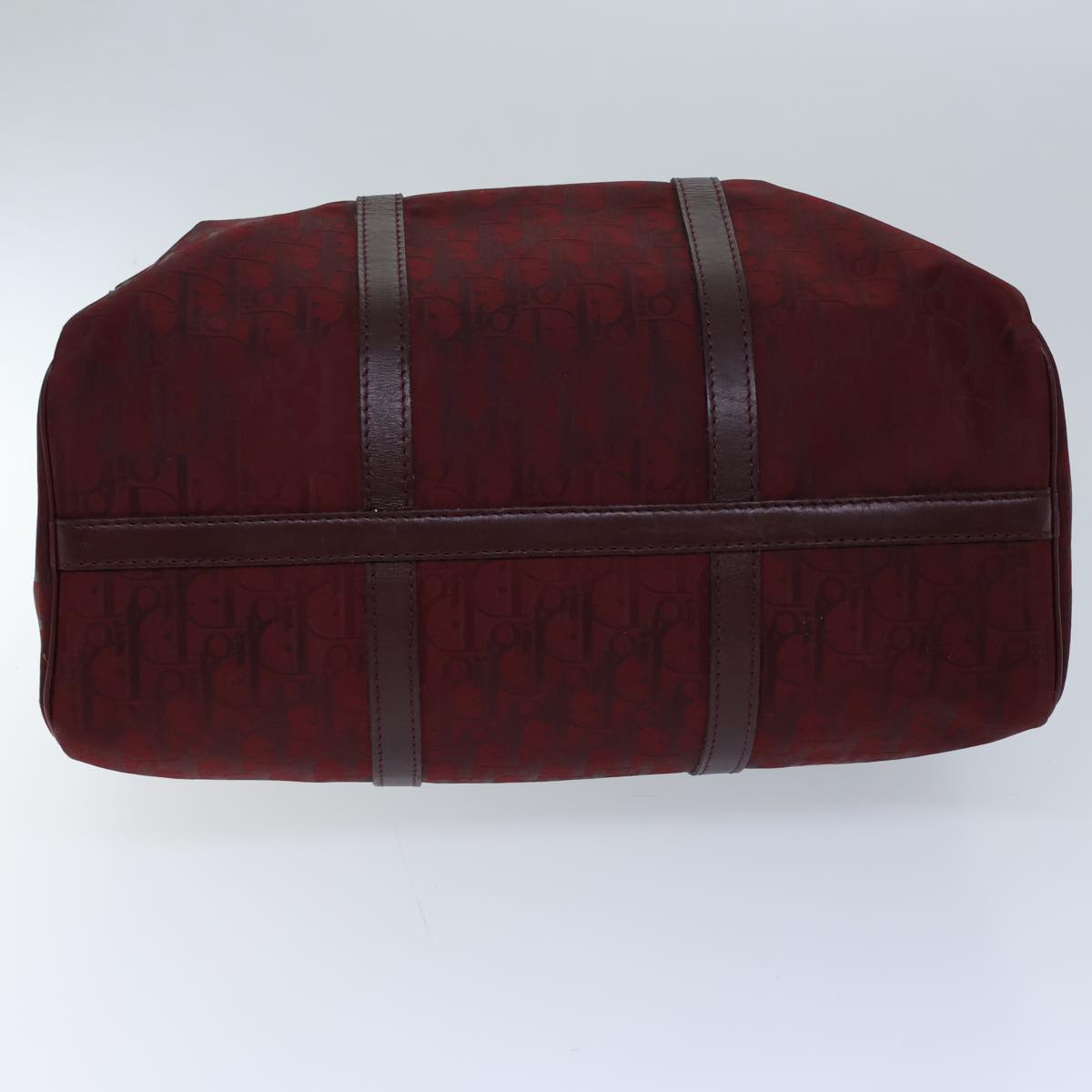 Dior Trotter Burgundy Canvas Travel Bag (Pre-Owned)