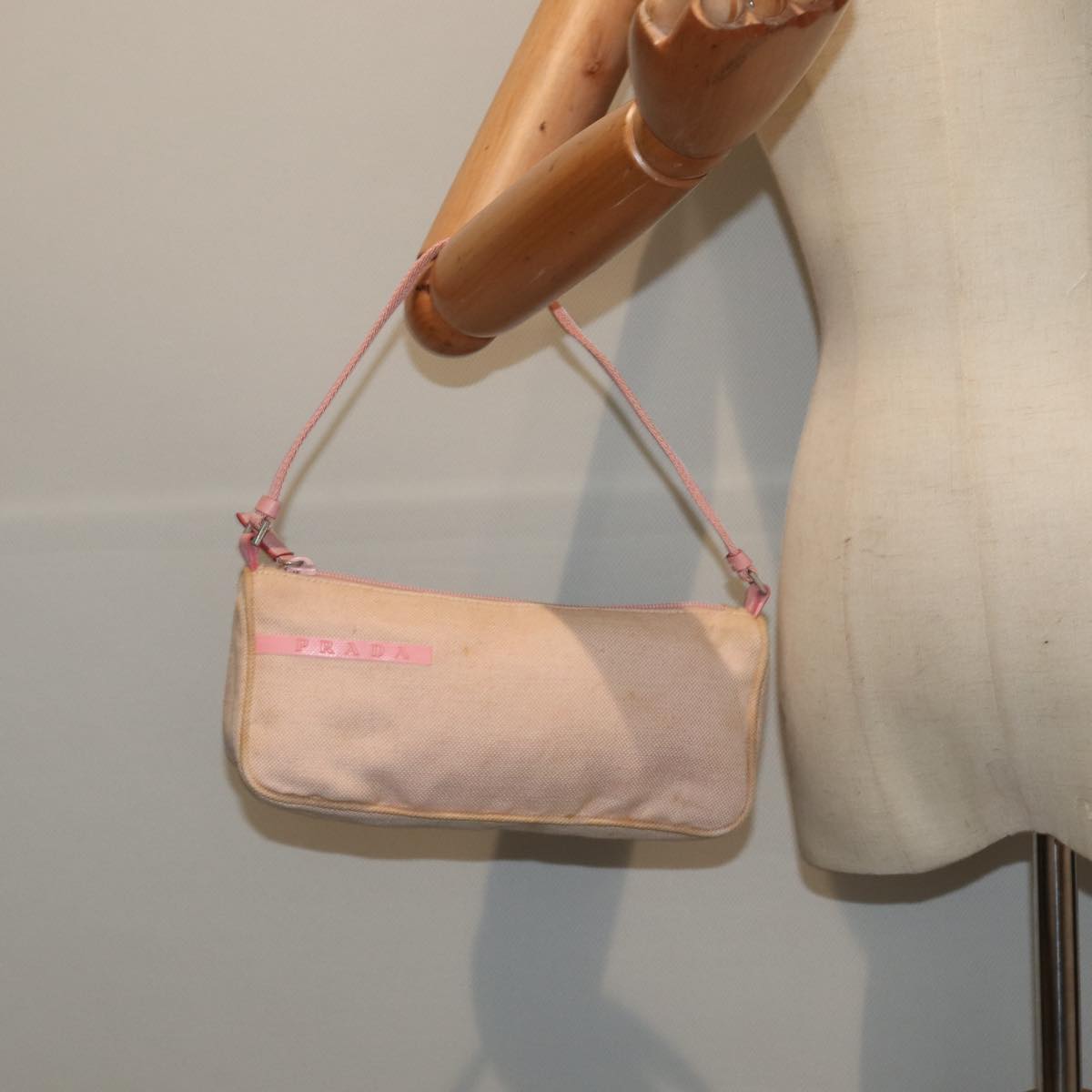 Prada Sports Pink Canvas Clutch Bag (Pre-Owned)