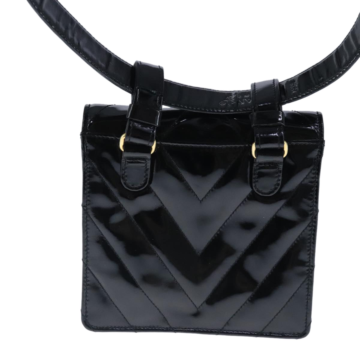 Chanel Cc Black Patent Leather Shoulder Bag (Pre-Owned)