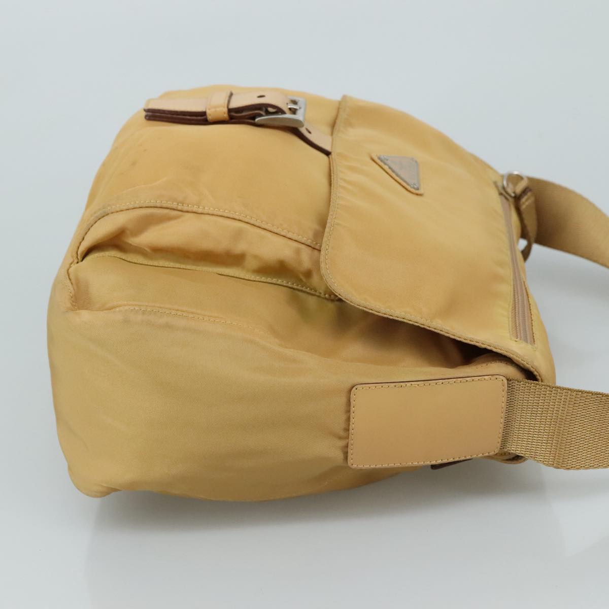 Prada Tessuto Beige Synthetic Shoulder Bag (Pre-Owned)