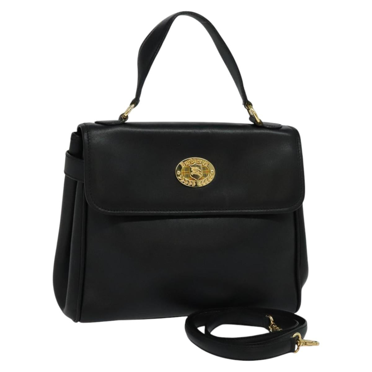 Burberry Black Leather Handbag (Pre-Owned)