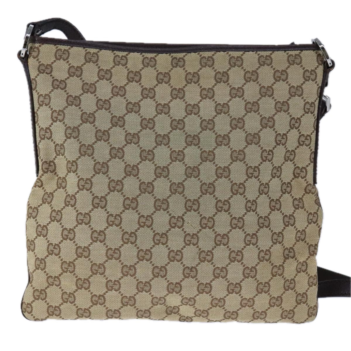 Gucci Gg Canvas Beige Canvas Shoulder Bag (Pre-Owned)