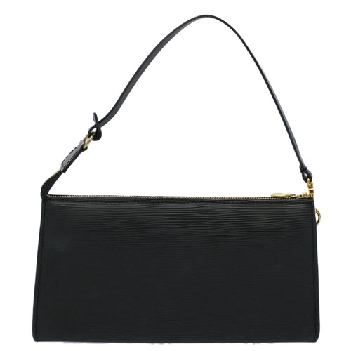 Louis Vuitton Pochette Accessoire Black Leather Clutch Bag (Pre-Owned)