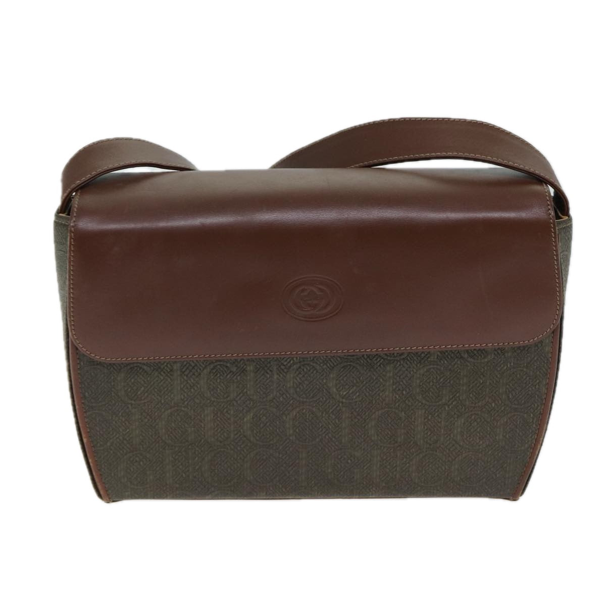 Gucci Brown Canvas Shoulder Bag (Pre-Owned)