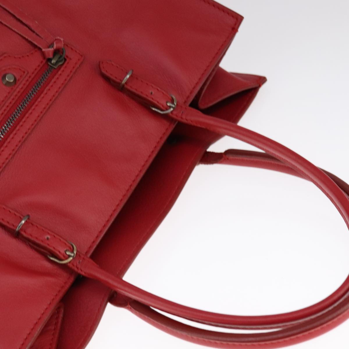 Balenciaga Papier Red Leather Tote Bag (Pre-Owned)