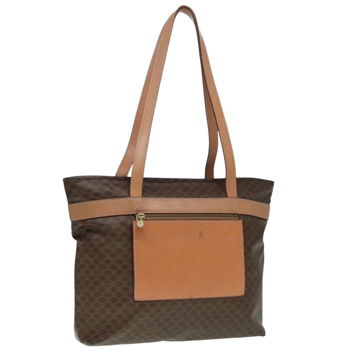 Céline Triomphe Brown Canvas Tote Bag (Pre-Owned)