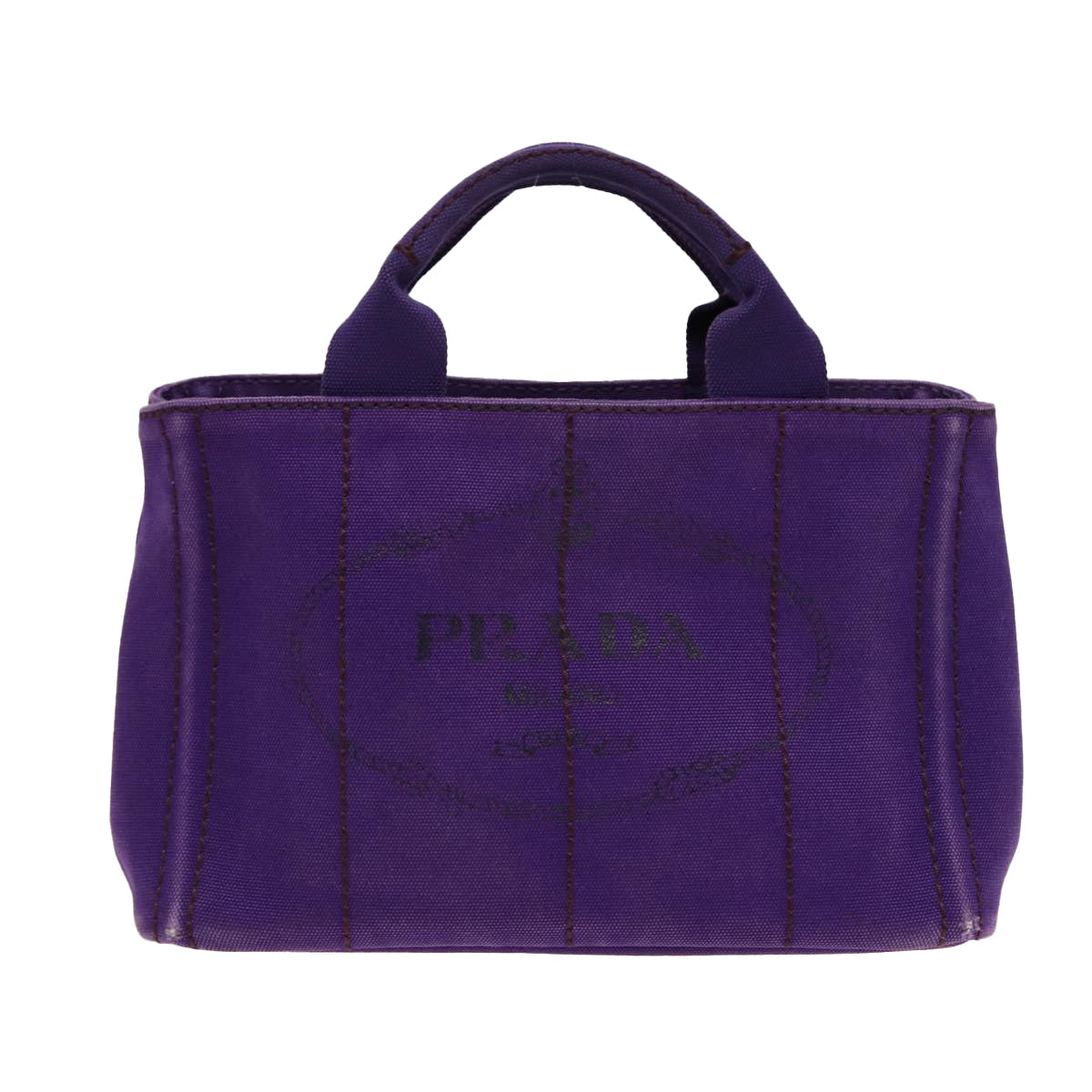 Prada Canapa Purple Canvas Handbag (Pre-Owned)
