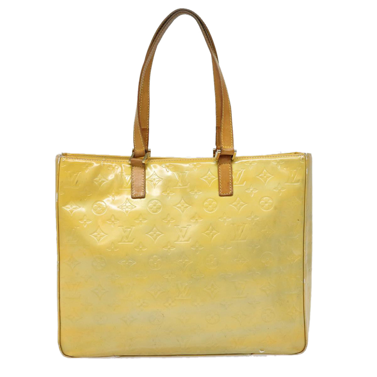Louis Vuitton Columbus Yellow Patent Leather Tote Bag (Pre-Owned)
