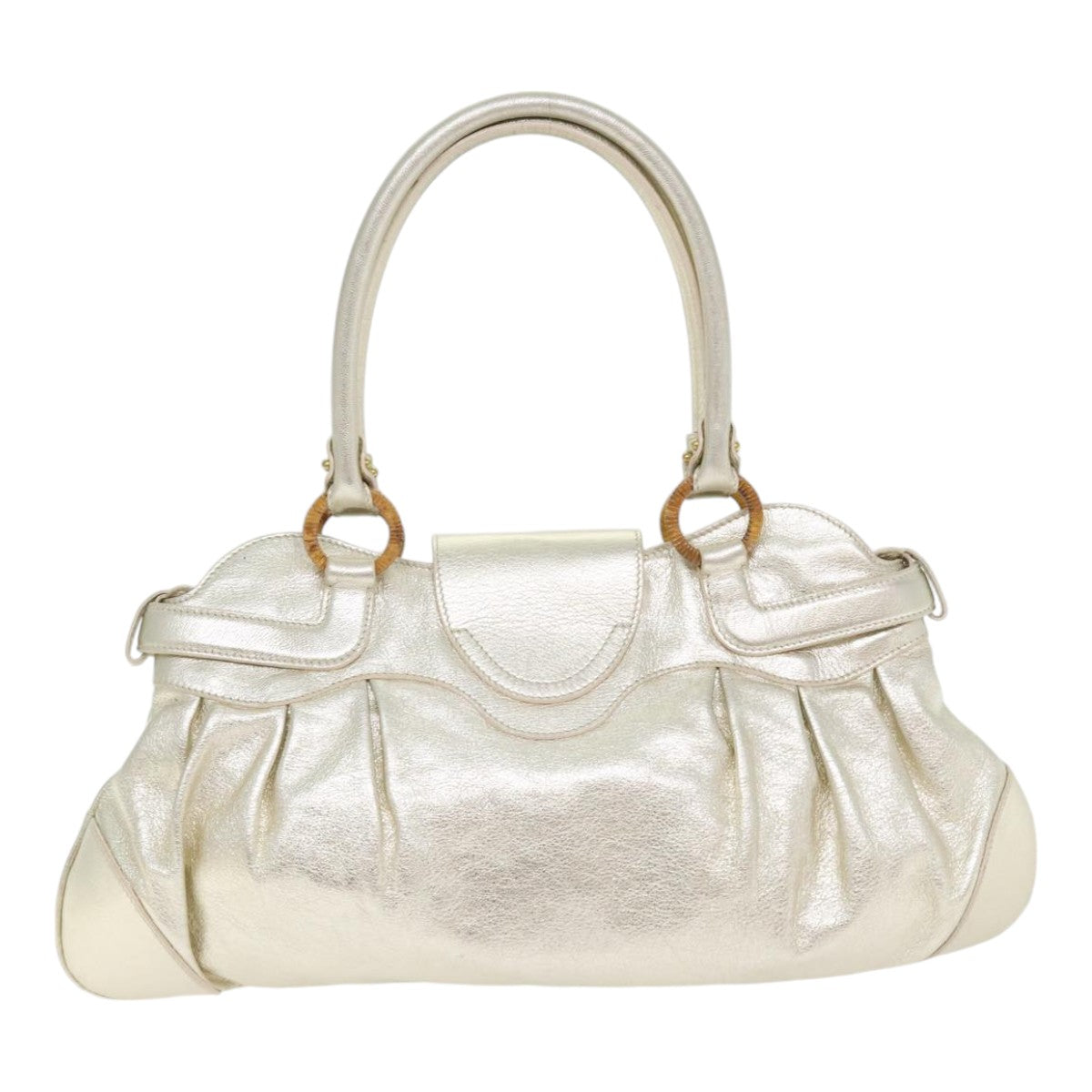 Salvatore Ferragamo Marisa Gold Leather Handbag (Pre-Owned)