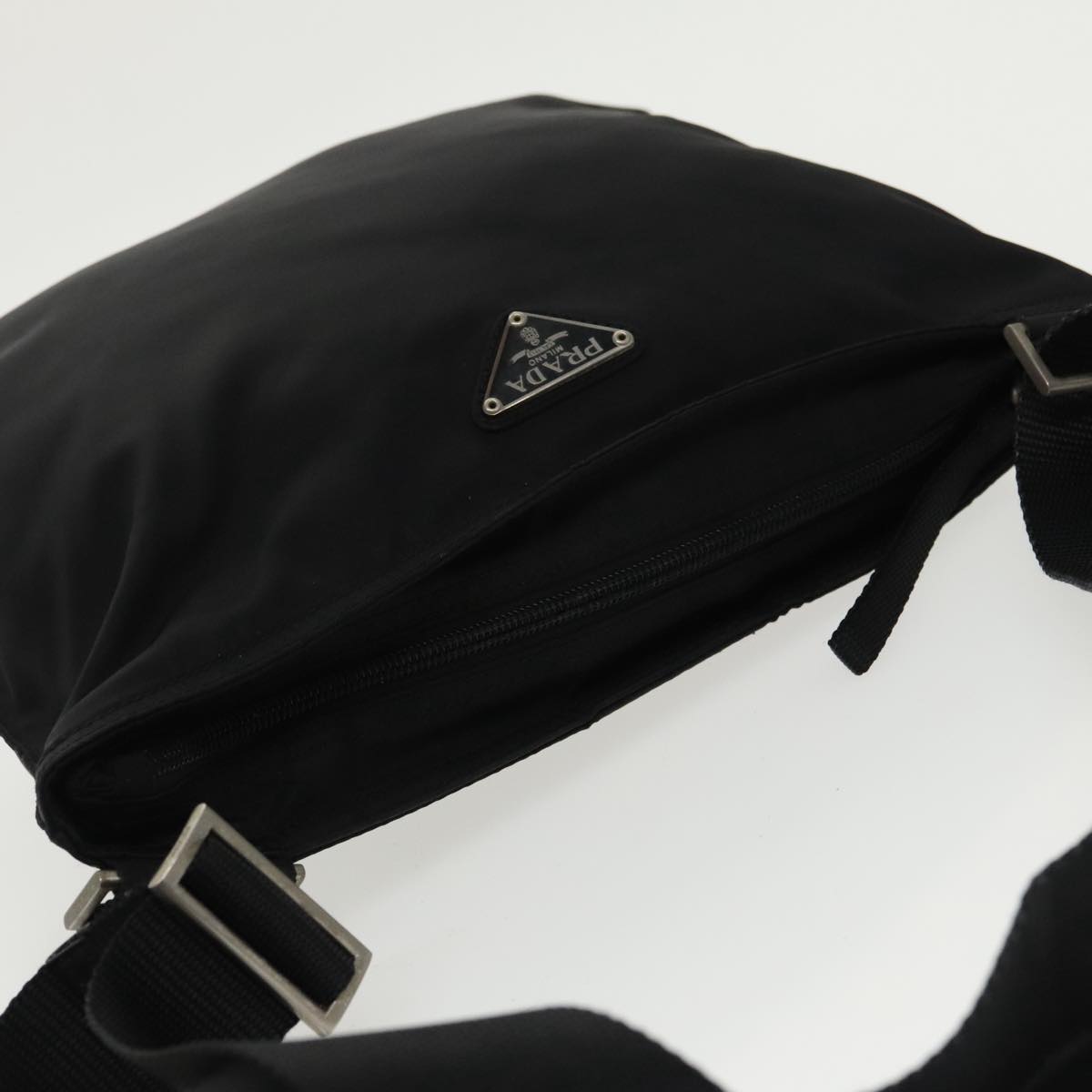 Prada Tessuto Black Synthetic Shoulder Bag (Pre-Owned)