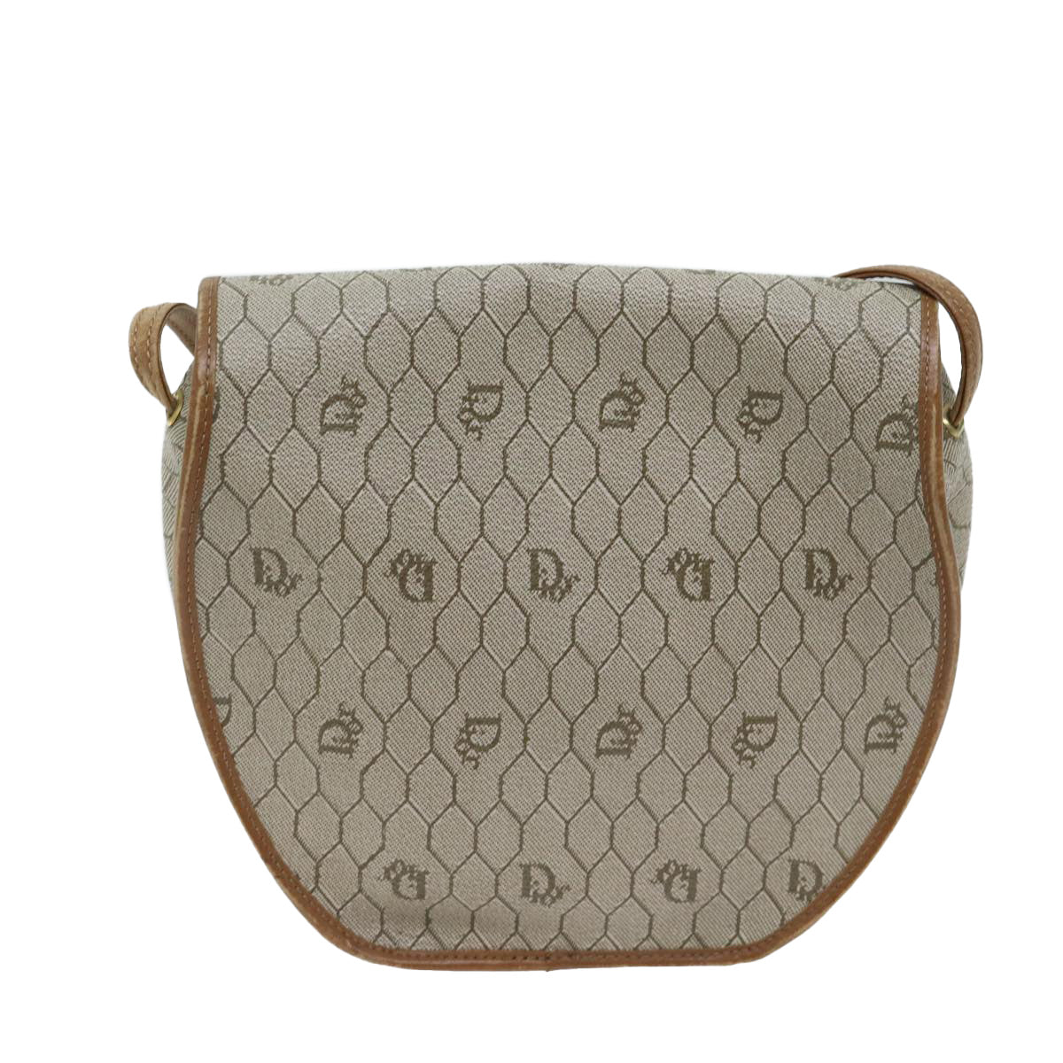 Dior Honeycomb Beige Canvas Shoulder Bag (Pre-Owned)
