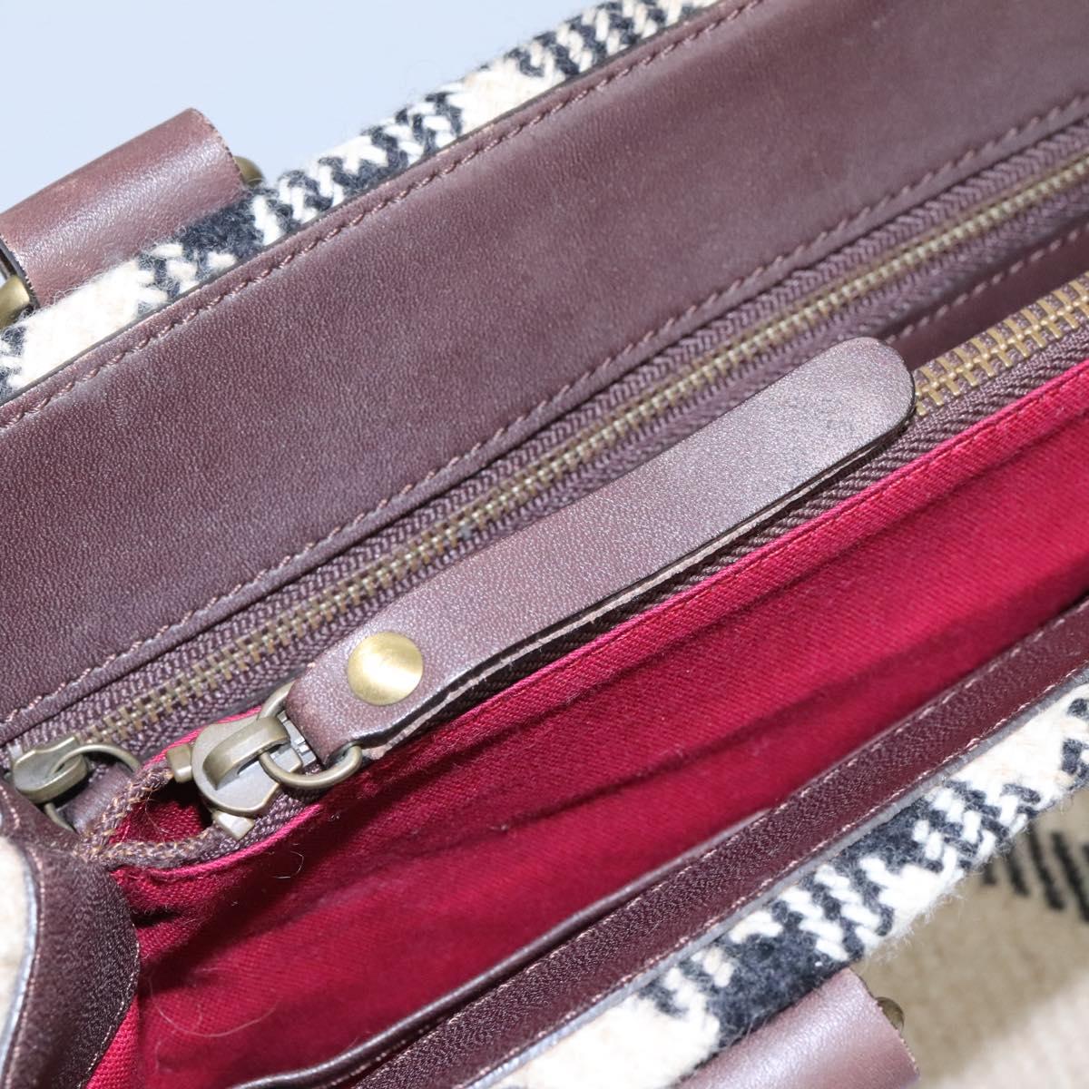 Burberry Nova Check Beige Wool Handbag (Pre-Owned)