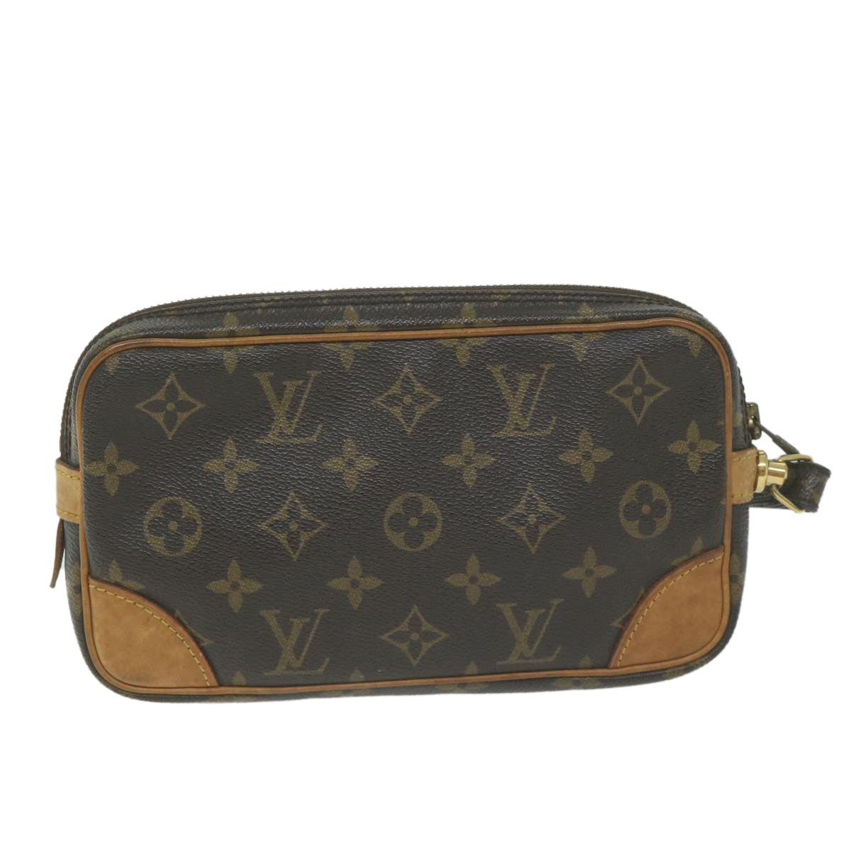 Louis Vuitton Marly Dragonne Brown Canvas Clutch Bag (Pre-Owned)