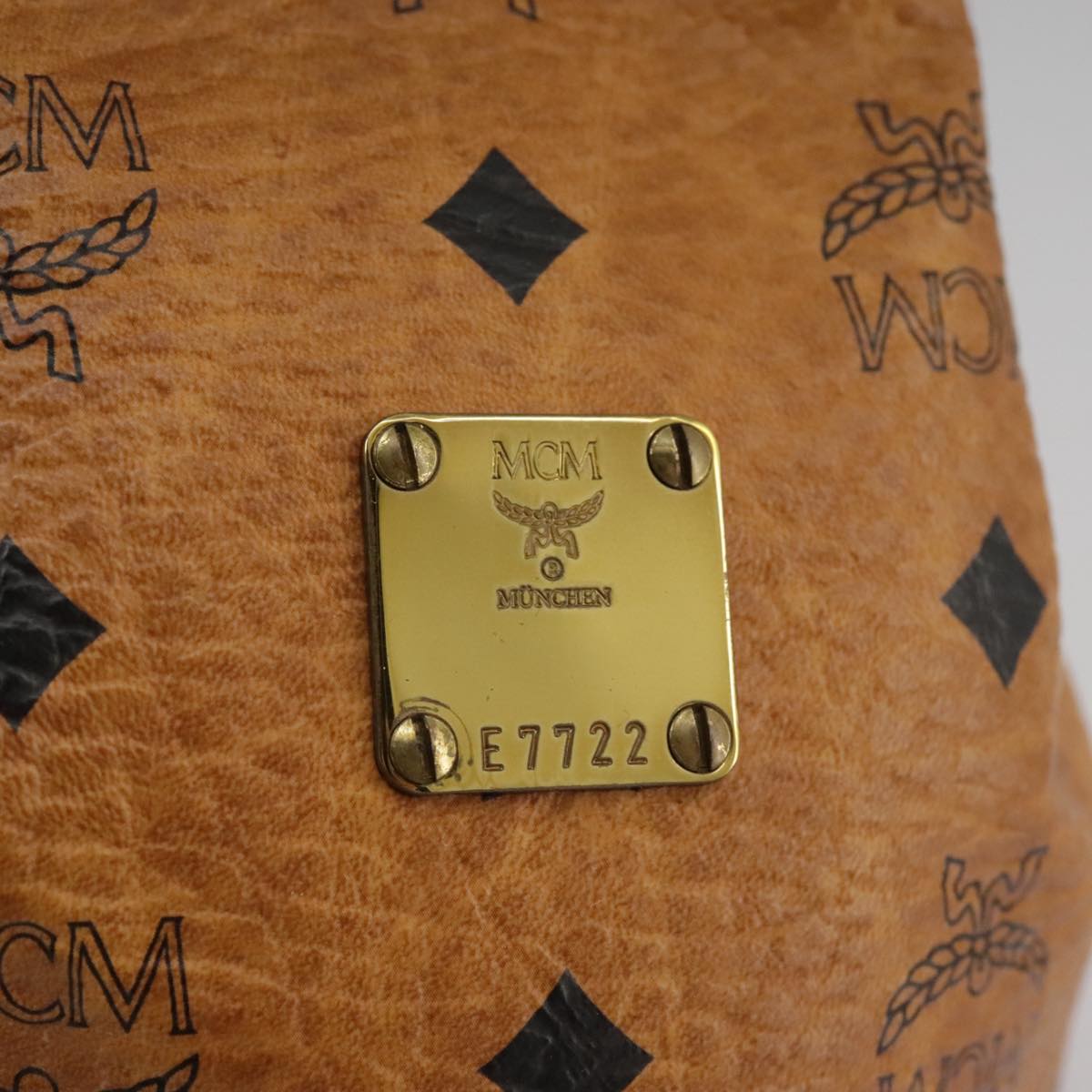 MCM Visetos Brown Canvas Shoulder Bag (Pre-Owned)