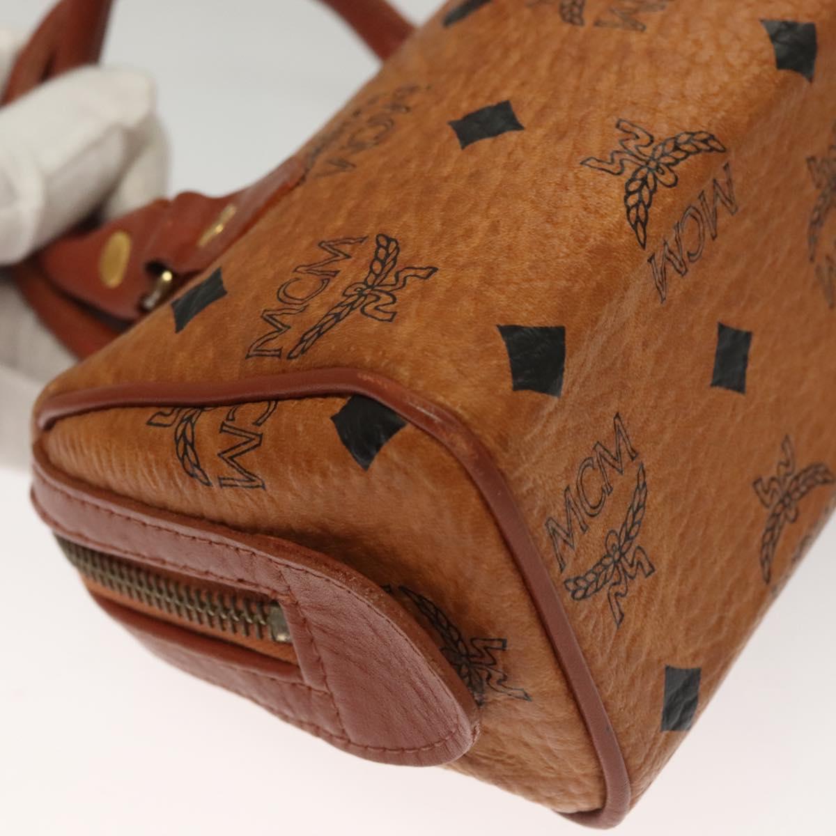 MCM Visetos Brown,Gold Canvas, Leather Travel Bag (Pre-Owned)
