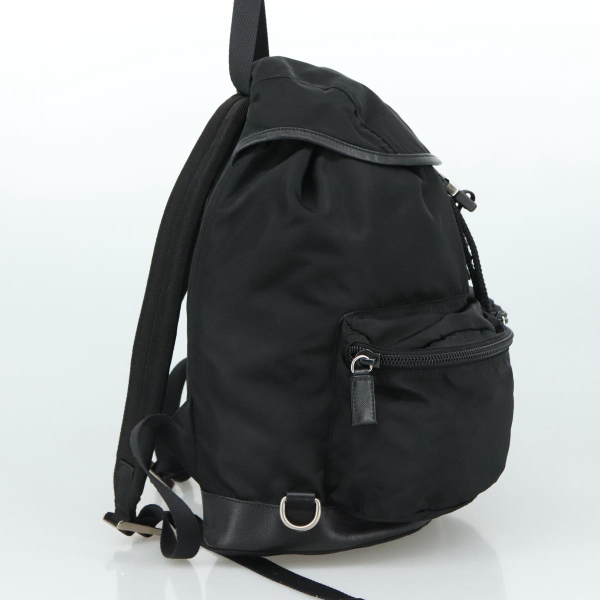 Prada Re-Nylon Black Synthetic Backpack Bag (Pre-Owned)