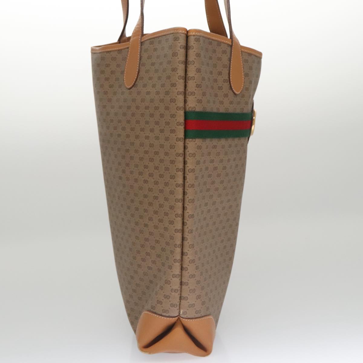 Gucci Sherry Beige Canvas Tote Bag (Pre-Owned)