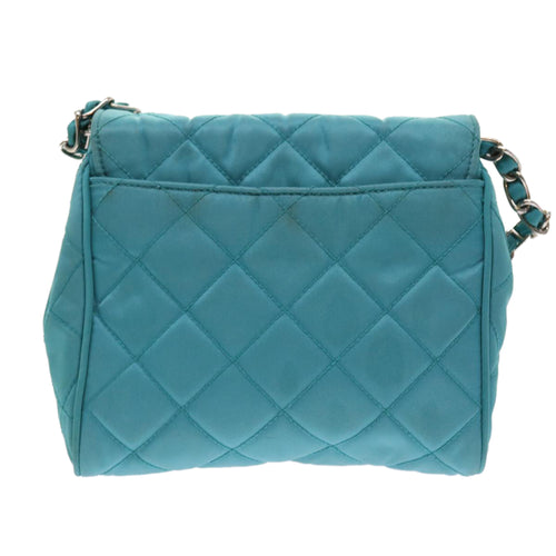 Prada Tessuto Turquoise Synthetic Shoulder Bag (Pre-Owned)