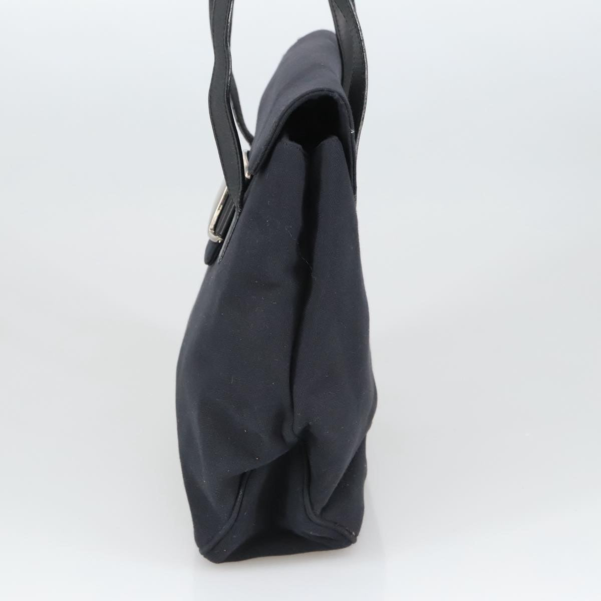 Salvatore Ferragamo Vara Black Canvas Shoulder Bag (Pre-Owned)