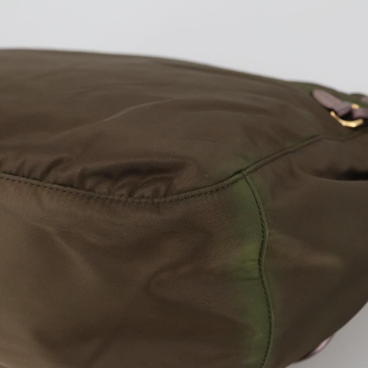 Prada Tessuto Brown Canvas Shoulder Bag (Pre-Owned)