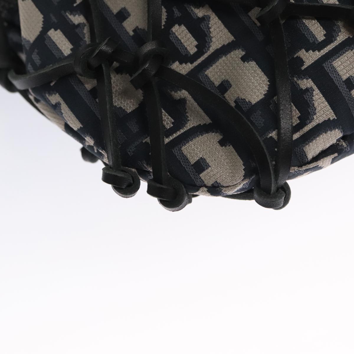 Dior Trotter Navy Canvas Handbag (Pre-Owned)