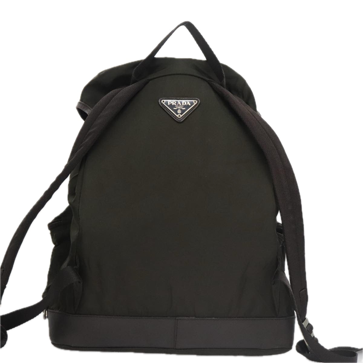 Prada Re-Nylon Khaki Synthetic Backpack Bag (Pre-Owned)