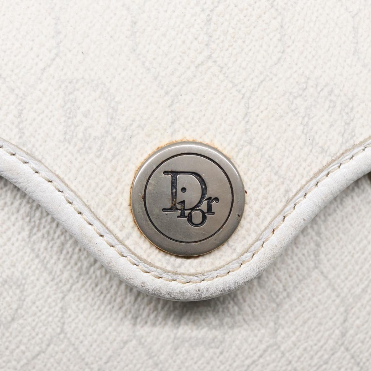 Dior Honeycomb White Canvas Shoulder Bag (Pre-Owned)