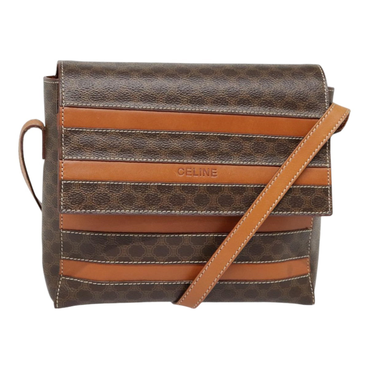 Céline Brown Canvas Shoulder Bag (Pre-Owned)