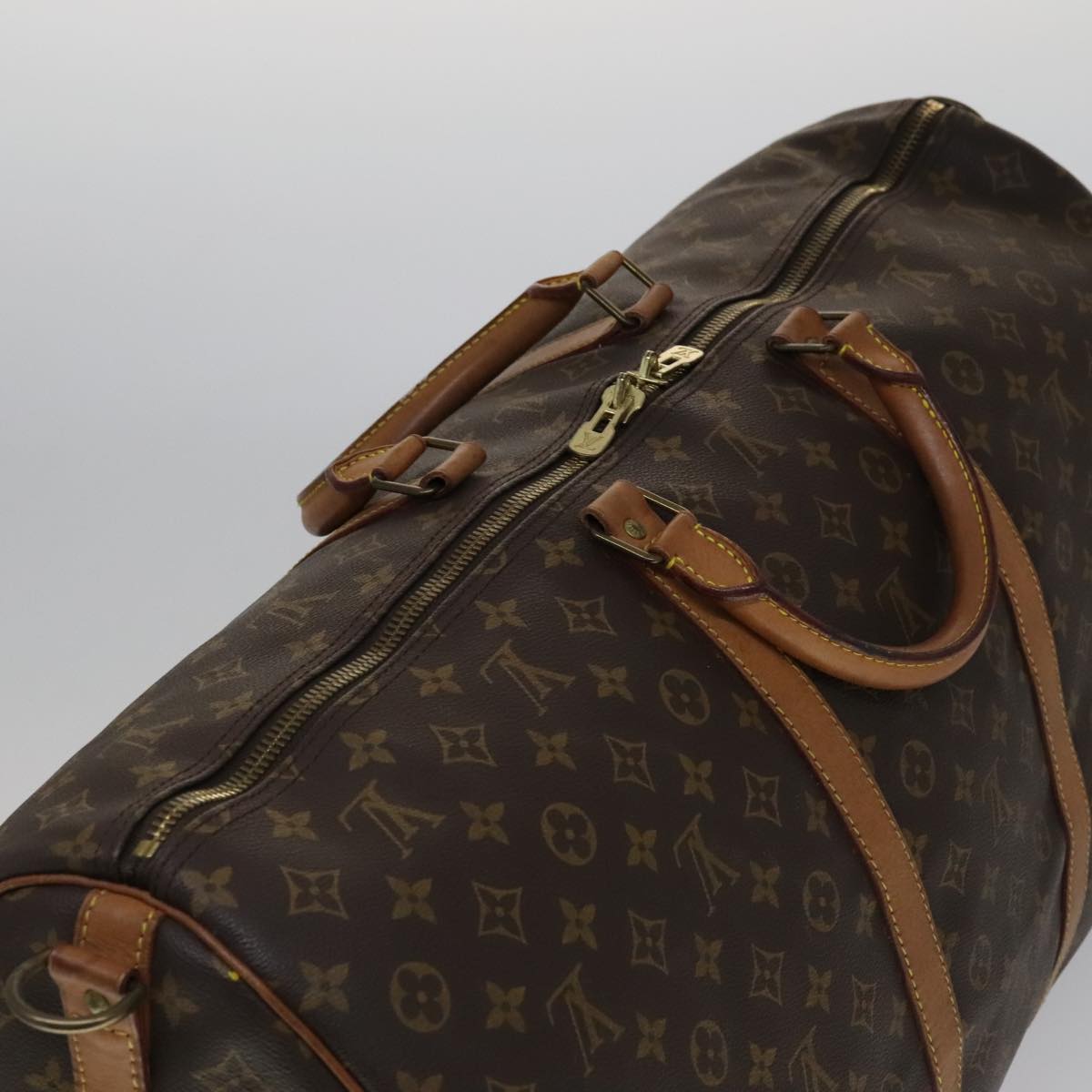 Louis Vuitton Keepall Bandoulière 60 Brown Canvas Travel Bag (Pre-Owned)