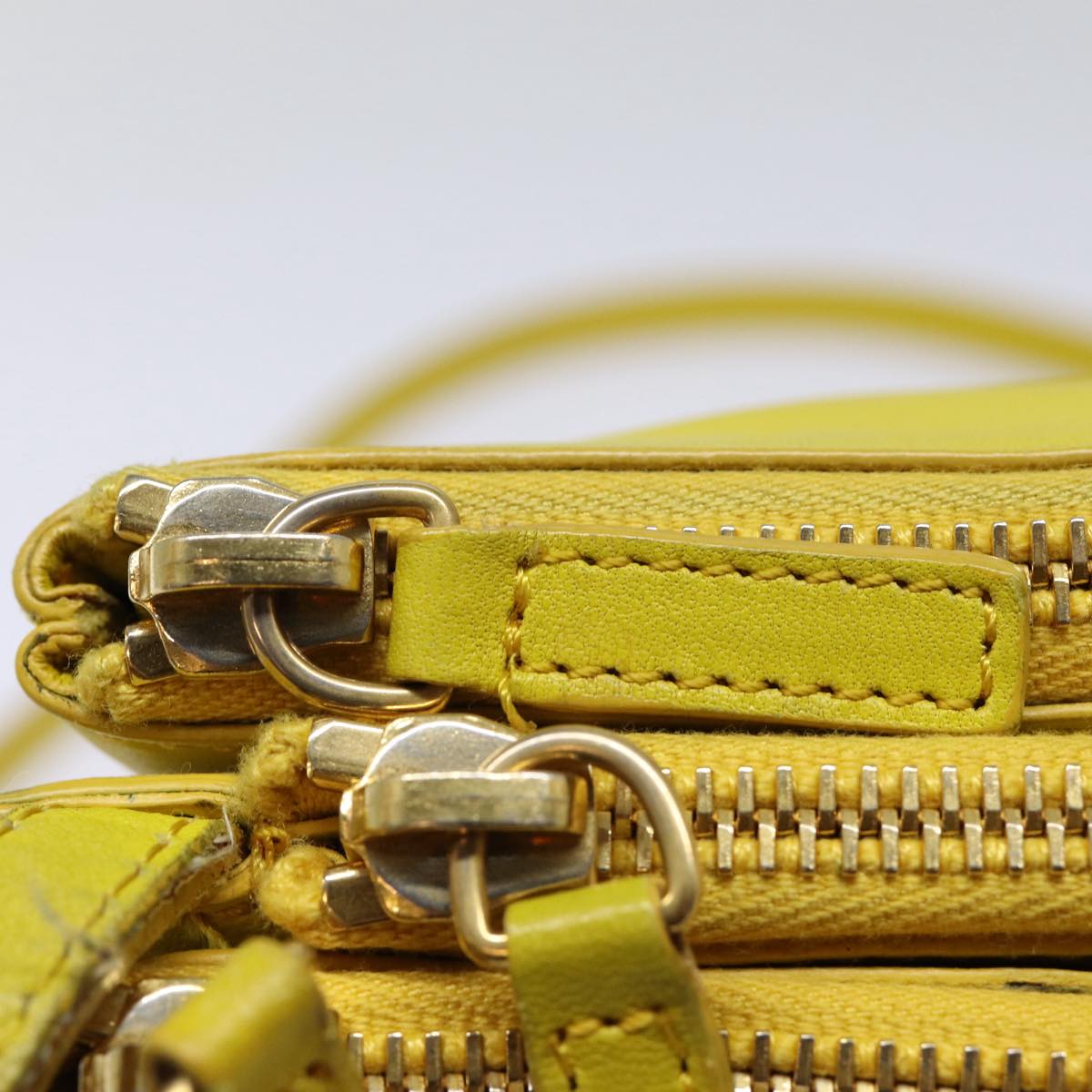 Céline Trio Yellow Leather Shoulder Bag (Pre-Owned)