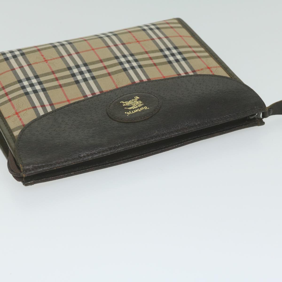Burberry Beige Canvas Clutch Bag (Pre-Owned)