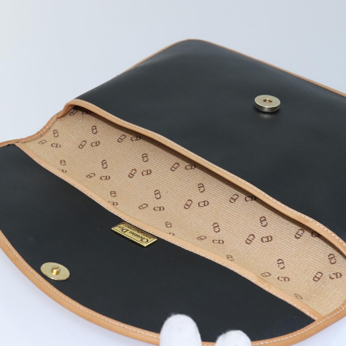 Dior Cd Navy Synthetic Clutch Bag (Pre-Owned)