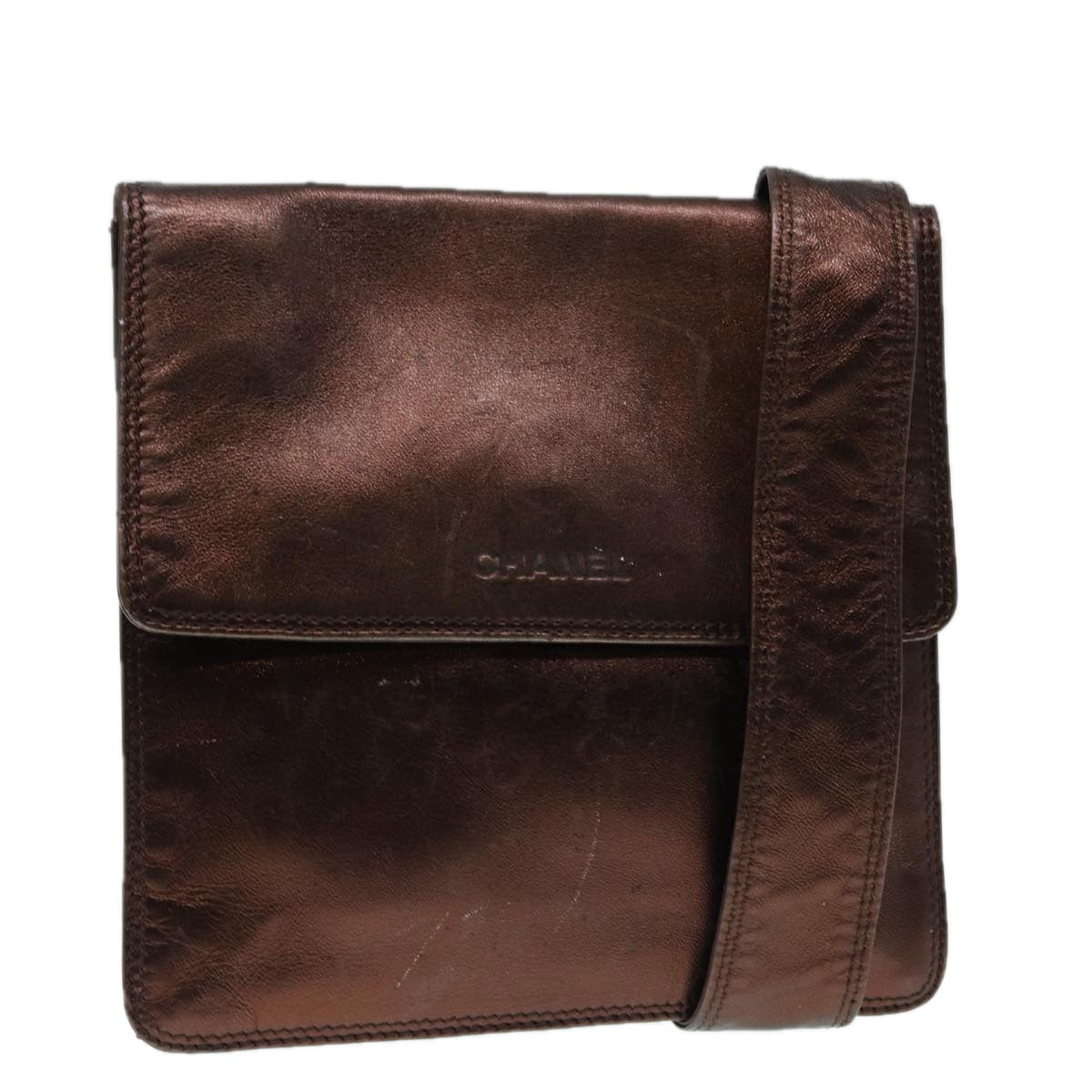 Chanel Brown Leather Shoulder Bag (Pre-Owned)