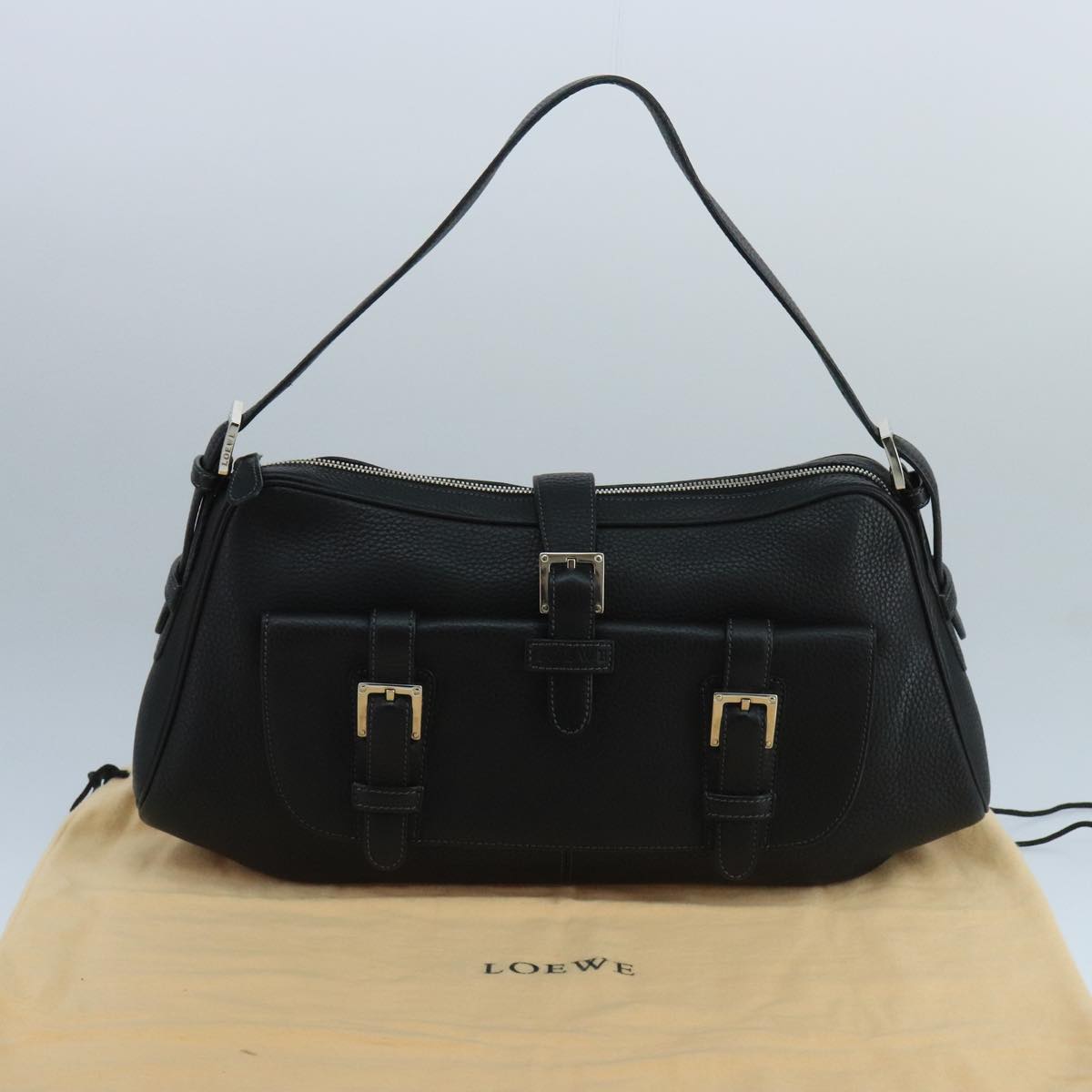 Loewe Senda Black Leather Shoulder Bag (Pre-Owned)