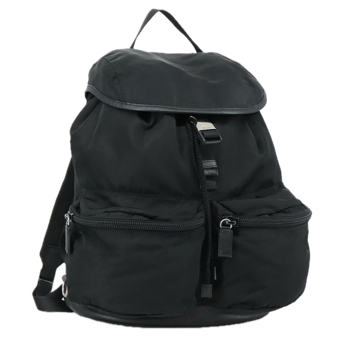 Prada Re-Nylon Black Synthetic Backpack Bag (Pre-Owned)