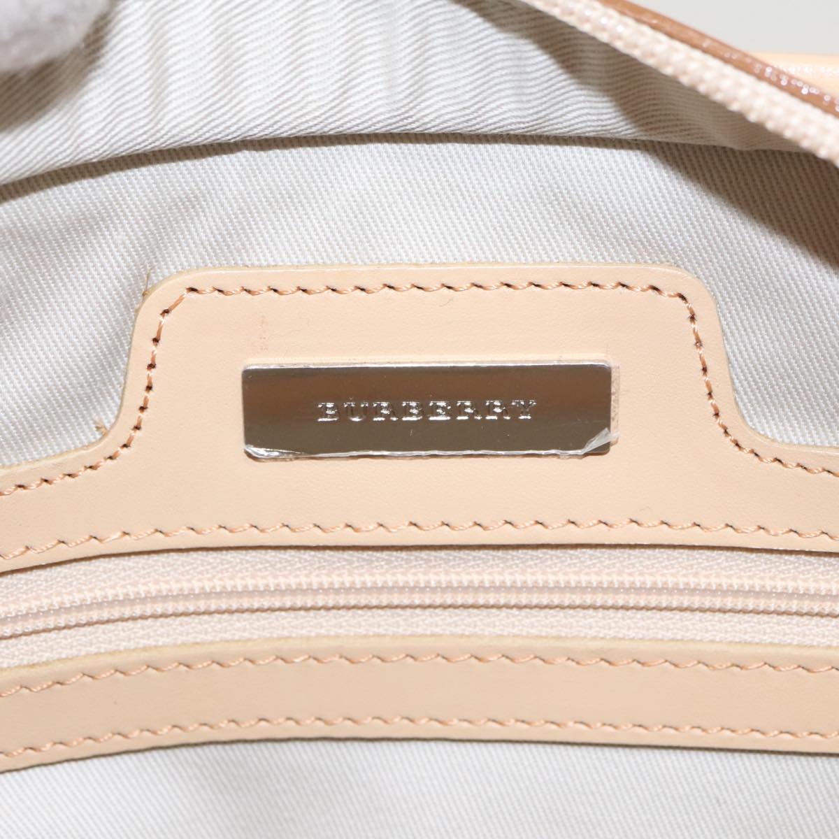 Burberry Nova Check Beige Canvas Shoulder Bag (Pre-Owned)