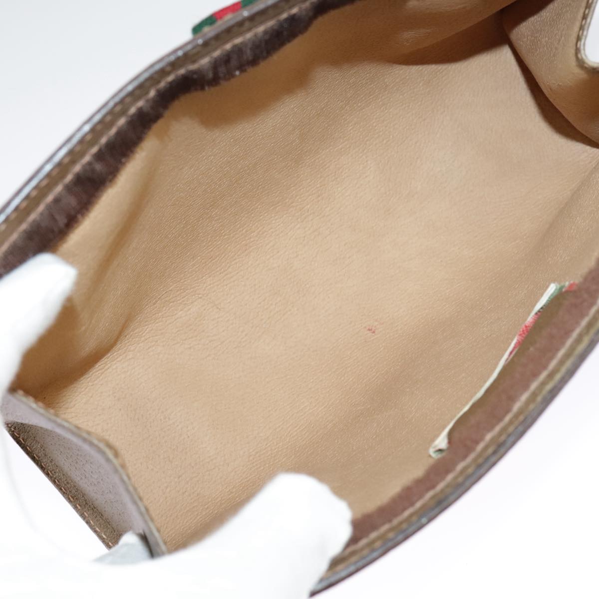 Gucci Ophidia Beige Canvas Clutch Bag (Pre-Owned)