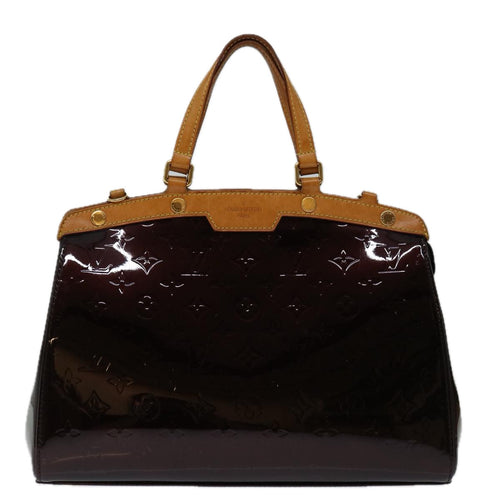 Louis Vuitton Burgundy Patent Leather Handbag (Pre-Owned)