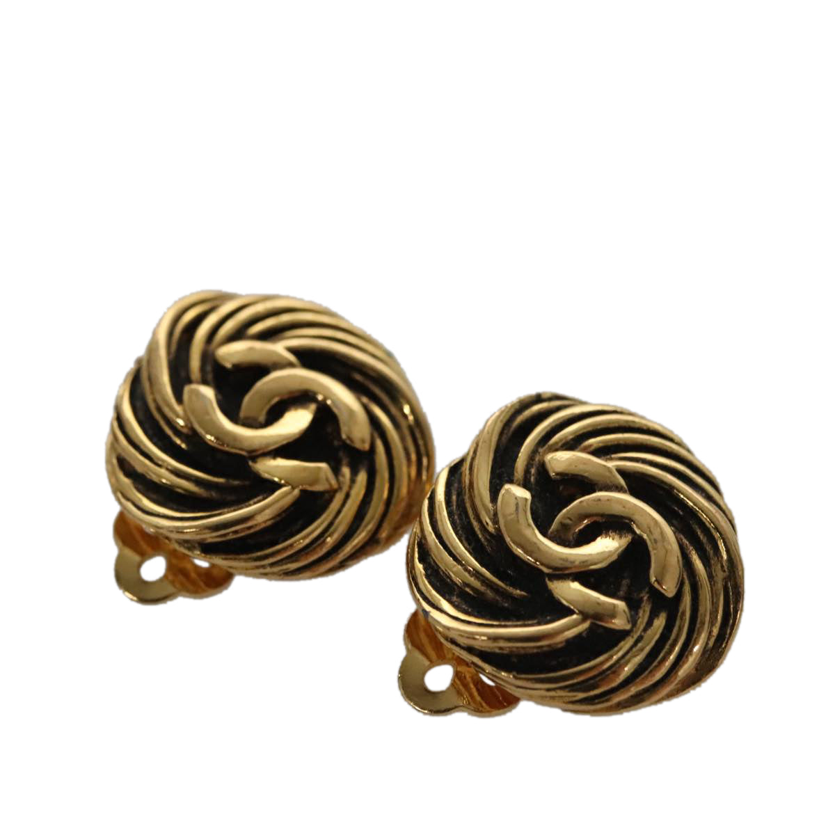 Chanel Cc Gold Metal Earring Jewelry (Pre-Owned)