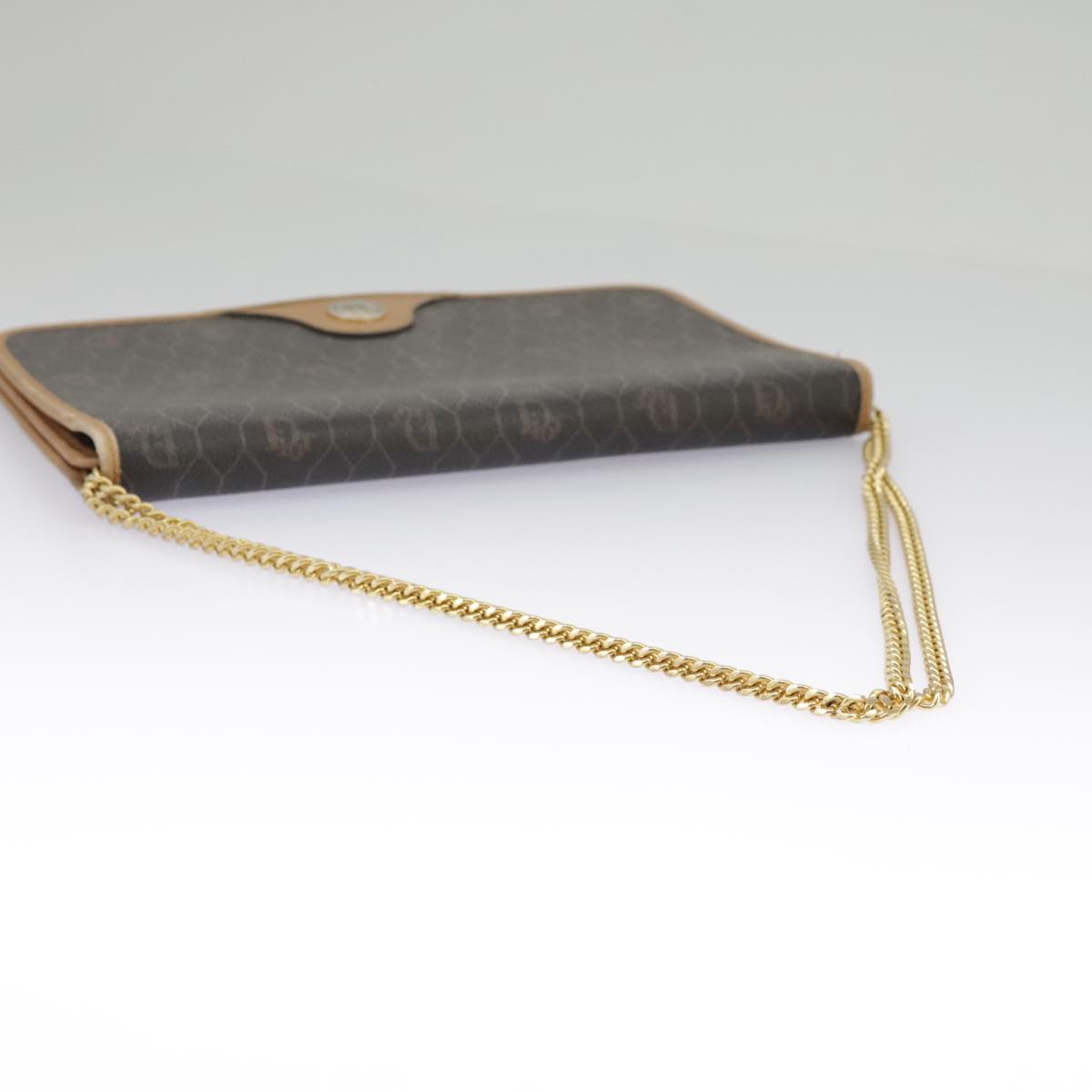 Dior Honeycomb Brown Canvas Shoulder Bag (Pre-Owned)