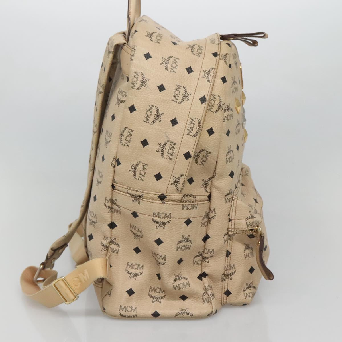 MCM Visetos Beige Canvas Backpack Bag (Pre-Owned)