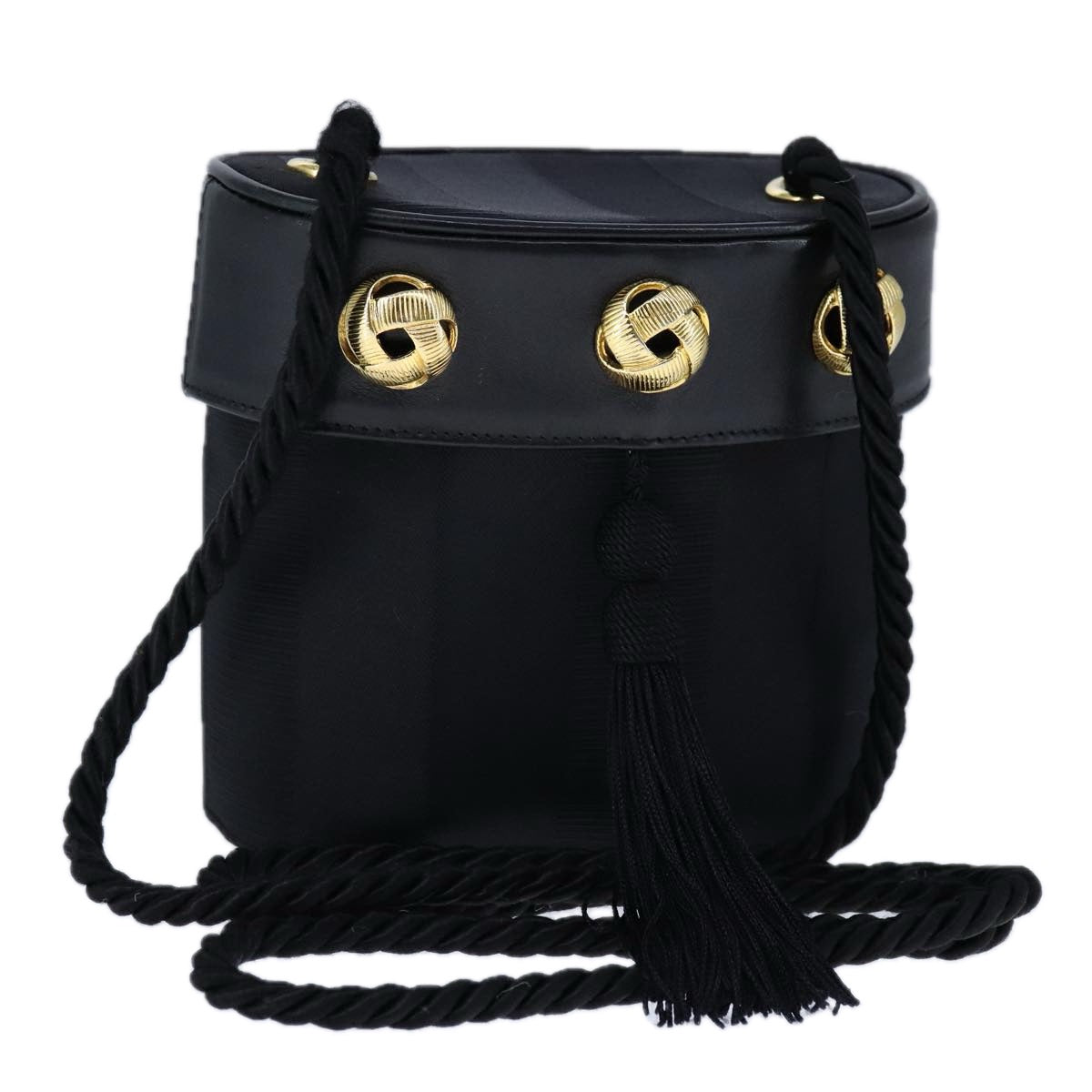 Salvatore Ferragamo Black Canvas Shoulder Bag (Pre-Owned)